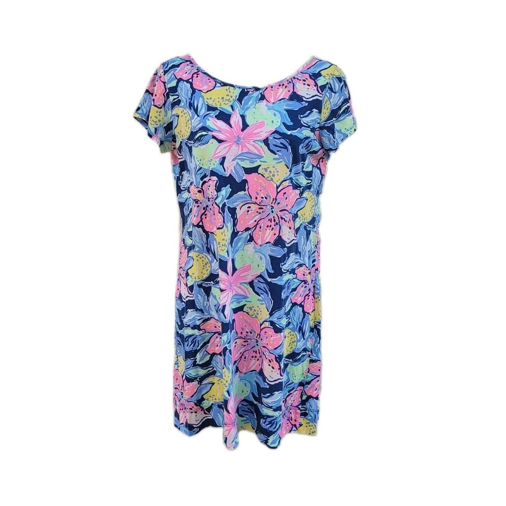 Lilly Pulitzer Marlowe floral print short sleeve dress sz S Preppy Coastal